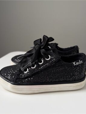 Keds Kids Black Sequin Ribbon Sneaker